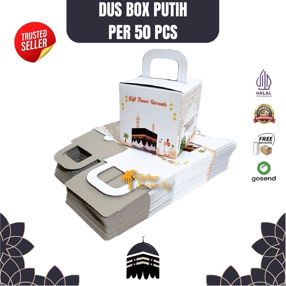 

Dus Box Kosong Kotak Putih Oleh Oleh Haji dan Umroh Premium Paket per 50 pcs