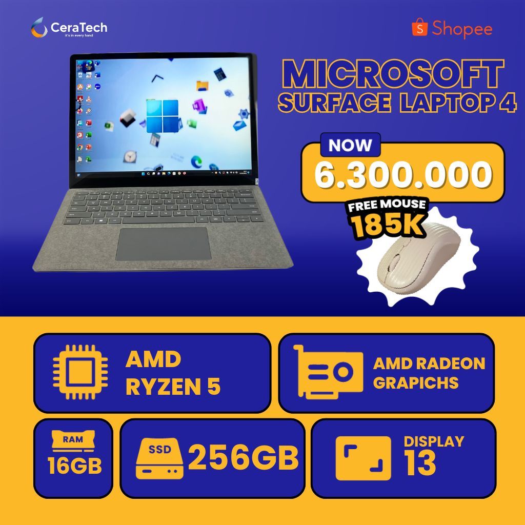 LAPTOP MURAH SEJOGJA - Microsoft Surface Laptop 4 - AMD Ryzen 5 - Microsoft Surface Laptop 4 AMD Ryz