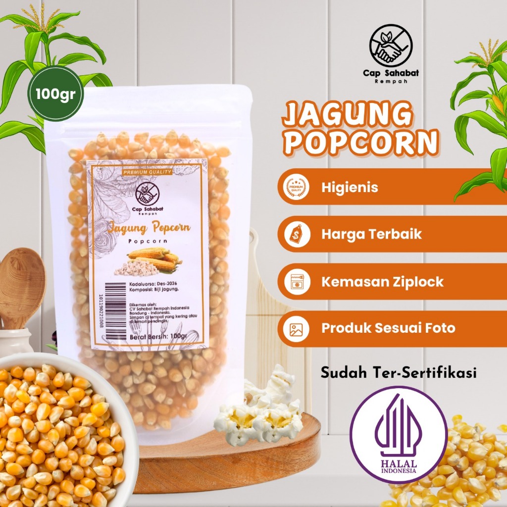 

100gr Biji Jagung / Jagung popcorn / Rempah / JSR 100% PREMIUM QUALITY
