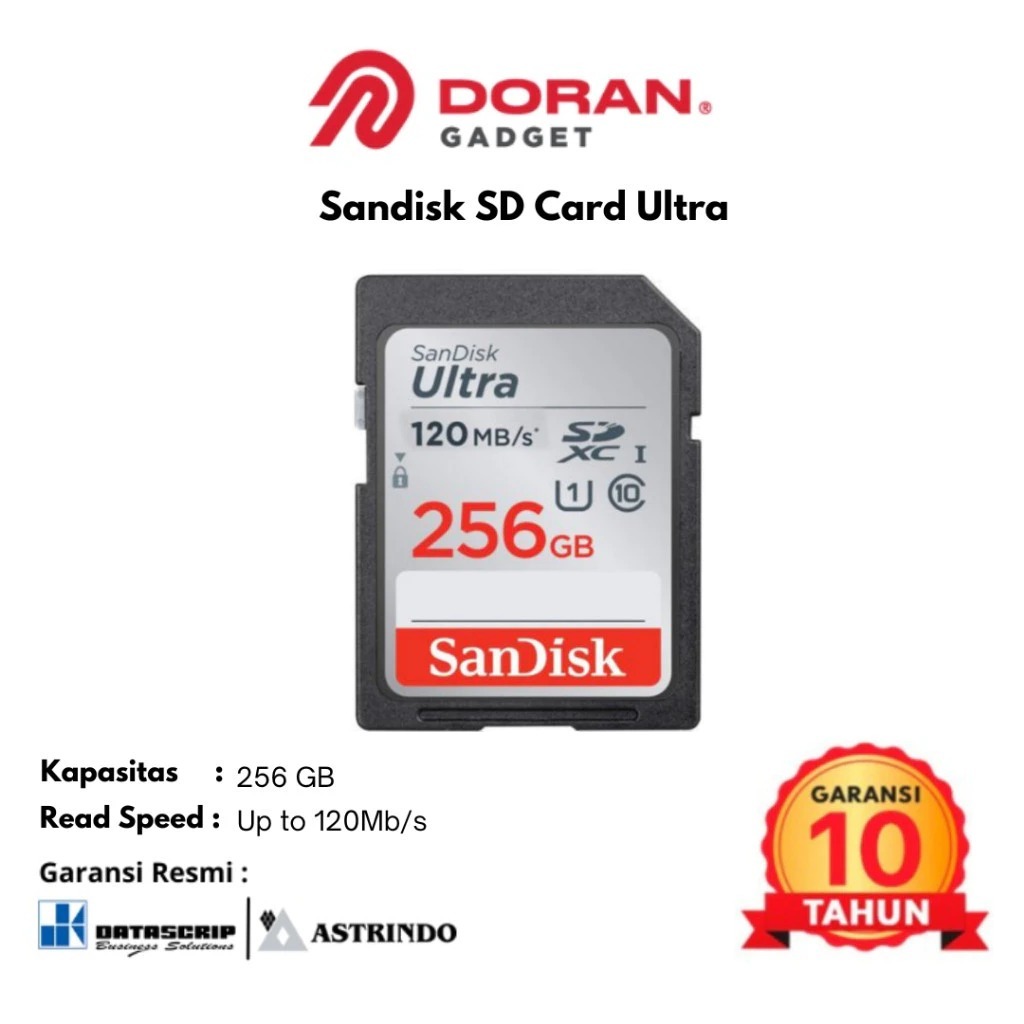 SanDisk SD Card 256GB CL10 150Mbps - Garansi Resmi
