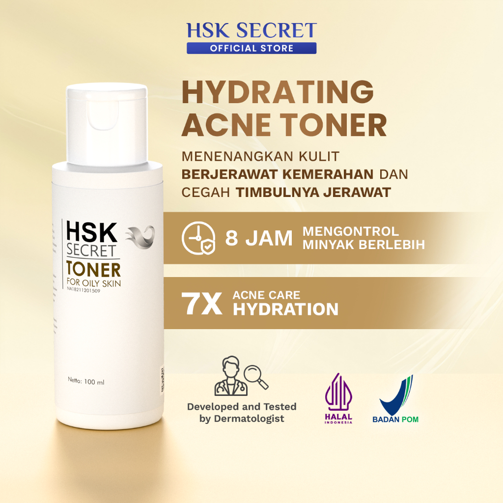 HSK Secret Toner For Oily Skin | Mengurangi Minyak, Mencegah Jerawat, & Mengecilkan Pori-pori