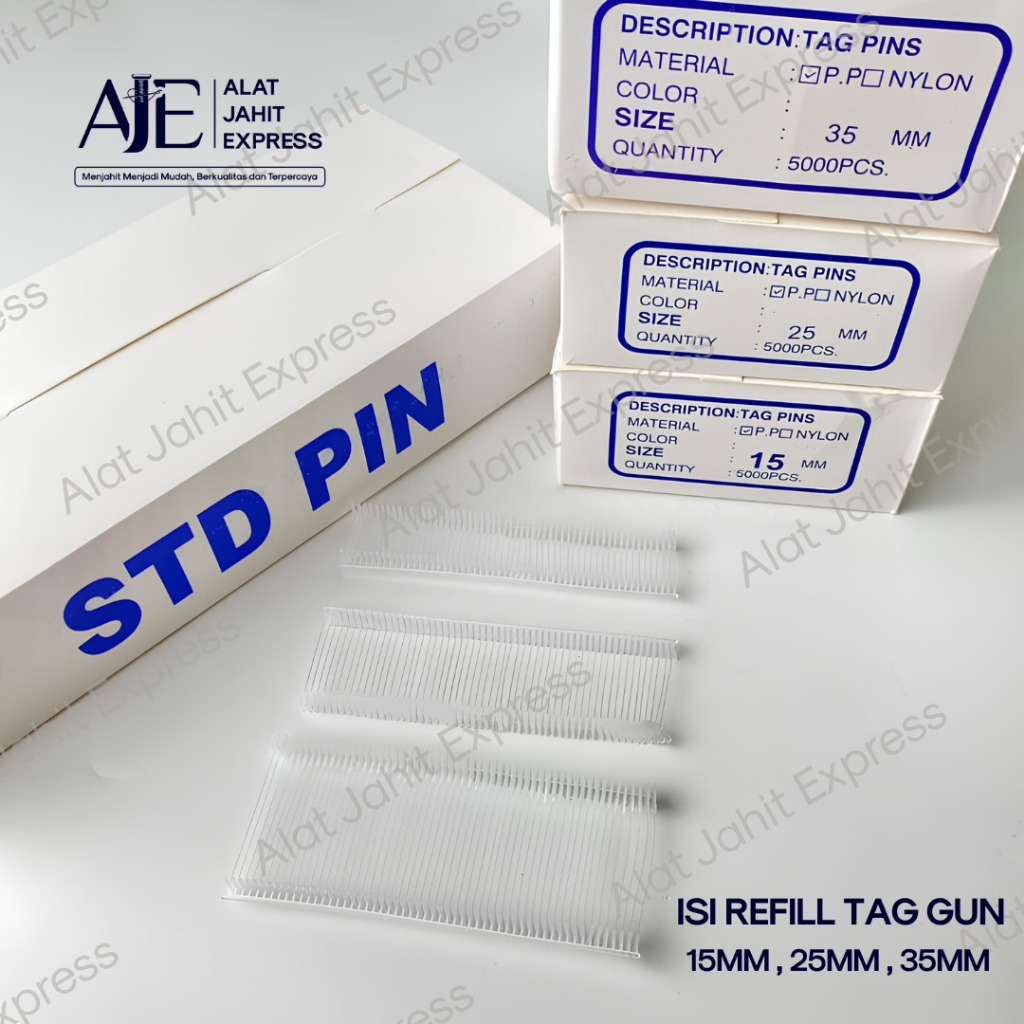 

Isi Refill Tag Gun STD PIN 15mm 25mm 35mm 5000 Pcs