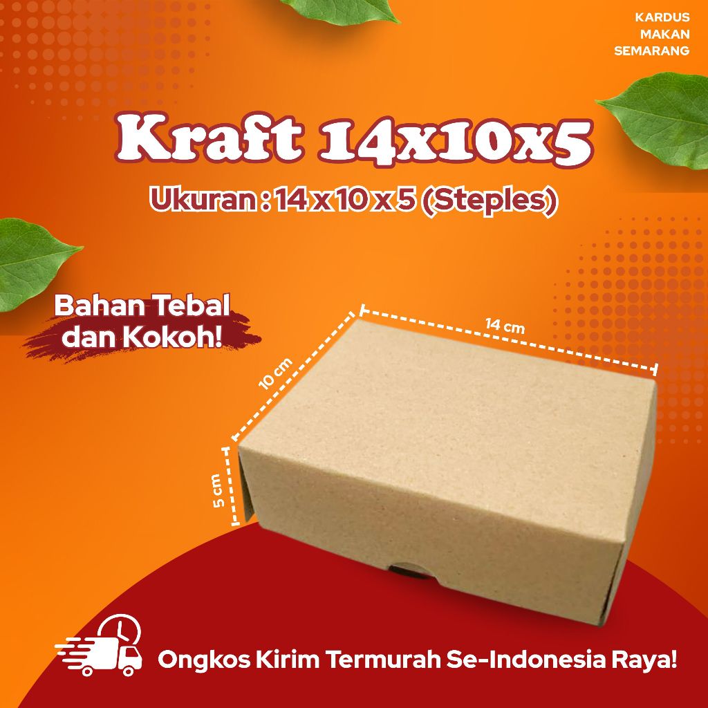 

Dus Kraft Snack 14 x 10 x 5 Roti Kue Kardus Makanan Box Tebal 14x10x5 Kecil Tanpa Aqua Jajan Pasar Bolu Kukus