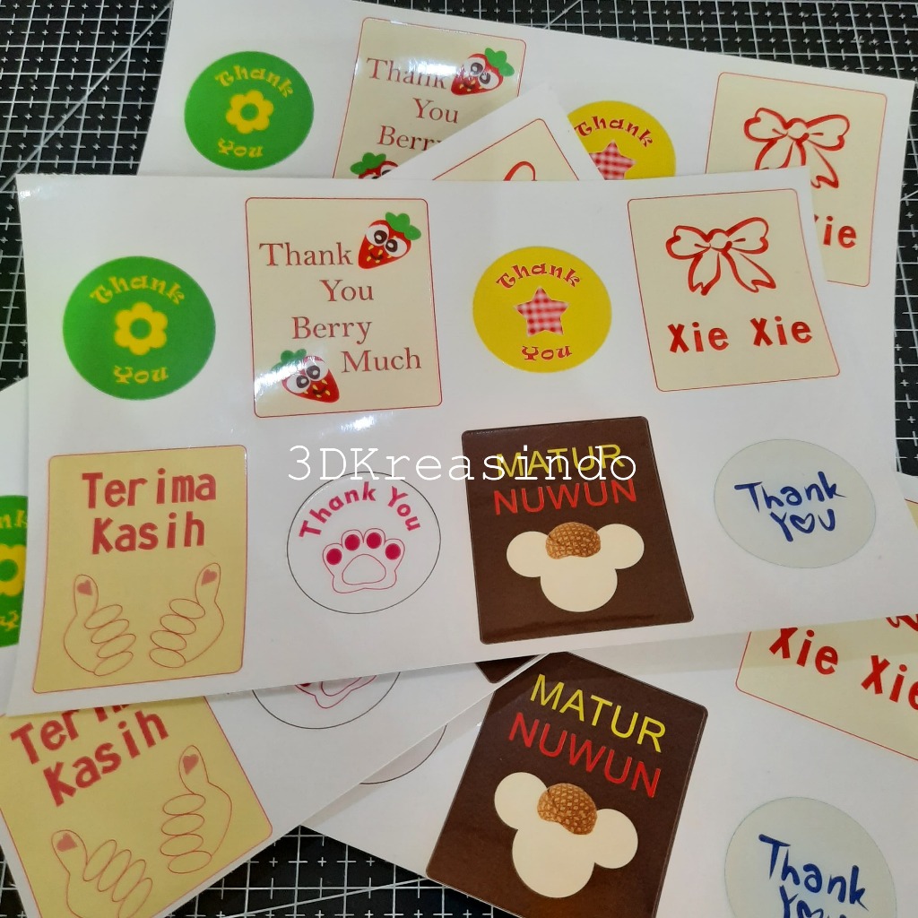 

Sticker Terima Kasih Thank You Lucu Cute KK - S3D