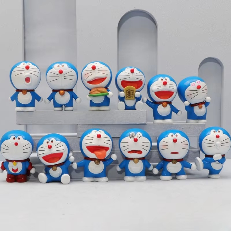 ACTION FIGURE DORAEMON DORAYAKI DOREMON MAINAN PANJANGAN MINI KOLEKSI MAINAN ANIME FG12 TOPPER CAKE
