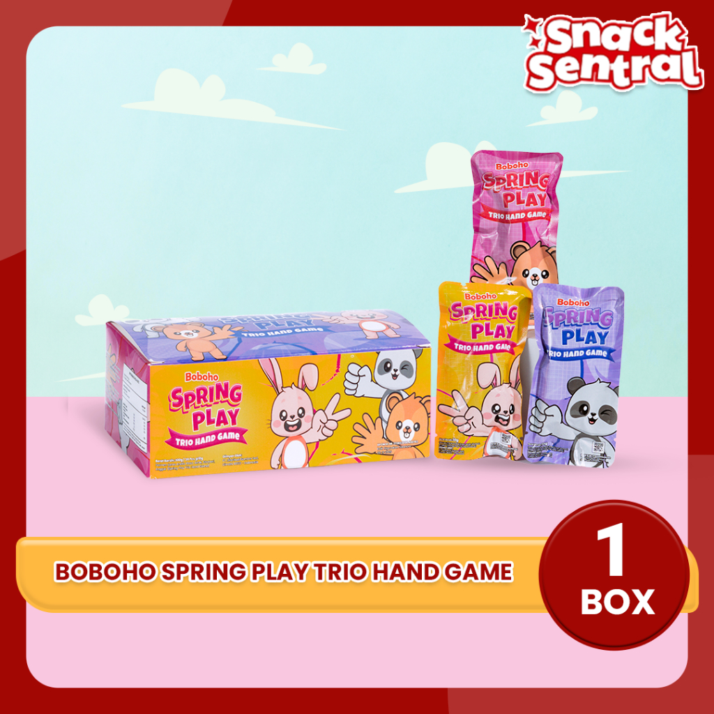 

Permen Permainan Suit - Boboho Spring Play Trio Hand Game 1 Box 30pcs