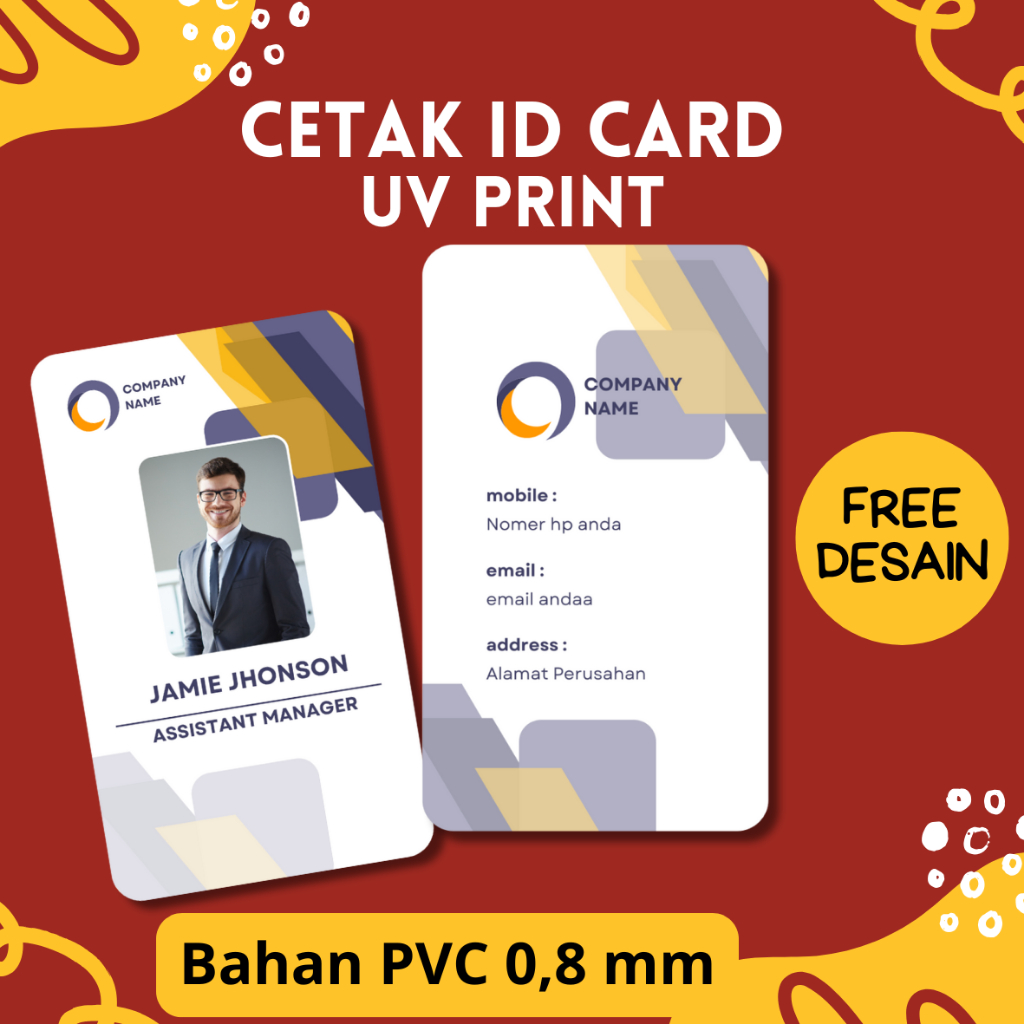 

Cetak ID Card UV Bahan PVC 0,8 mm Untuk Kartu Pelajar Pegawai Member KKN MPLS Siswa Kantor Bisa Satuan