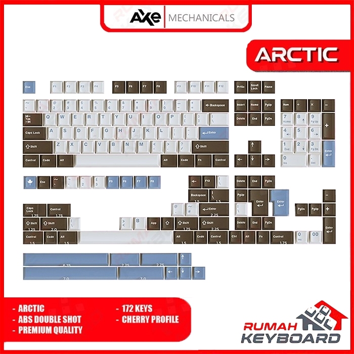 AXE MECHANICALS - Cherry - Arctic - ABS - Double Shot - Keycap - Keycaps