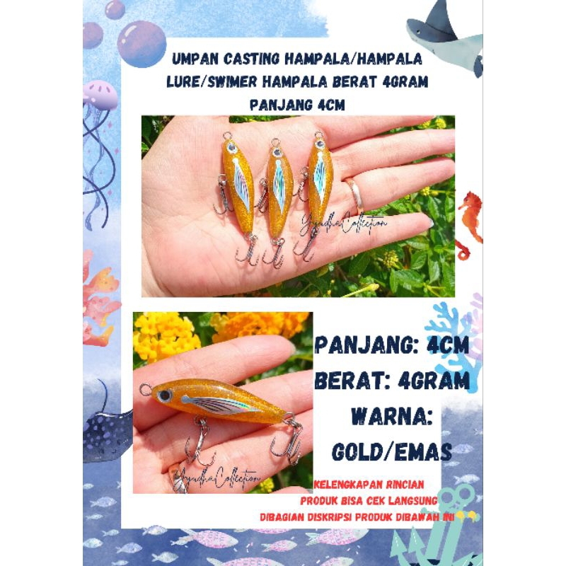 Umpan Casting Hampala/Hampala lure/Swimer Hampala Berat 4gram Panjang 4cm