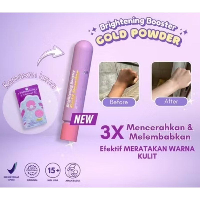 Brightening Booster Gold Powder Serbuk Pemutih Badan