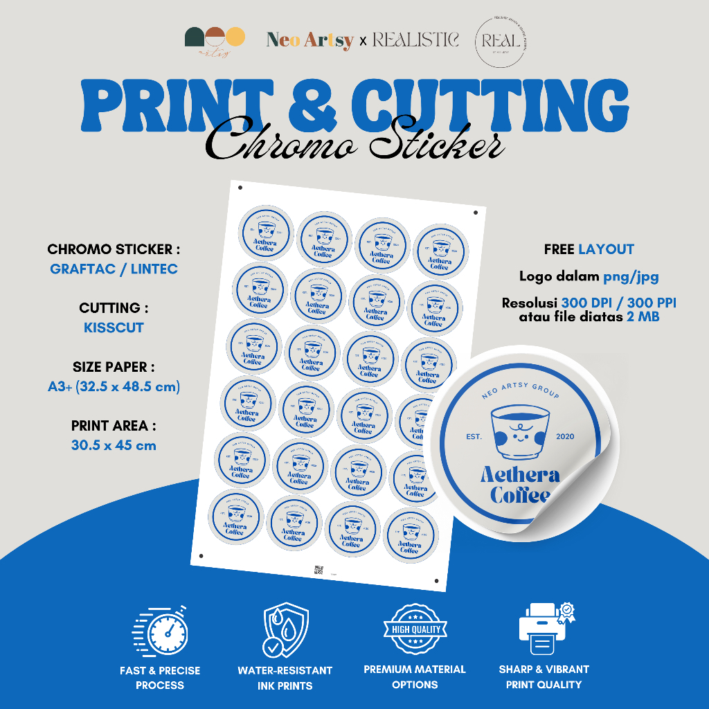 

Neo Artsy - Print Stiker Cromo A3+ & Kisscut | Cetak Stiker Logo Custom Murah dan Cutting Kisscut