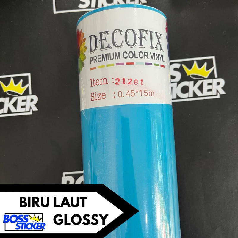 Sticker Biru Laut Glossy - Stiker Biru Laut Glosi - Skotlet Biru Laut Kilap Motor dan Background Aqu