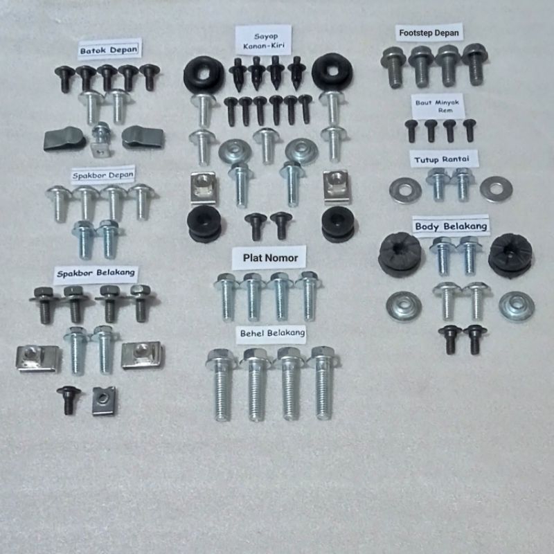 Baut Full Set Cover Bodi Body Honda Sonic 125 RS Old / Lama Karbu