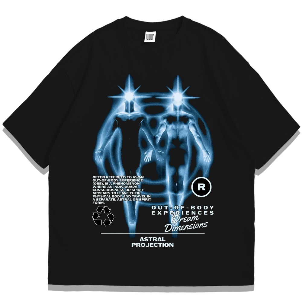 Vuur Boxy Fit Kaos Oversized Tshirt Astral Black Pria dan Wanita