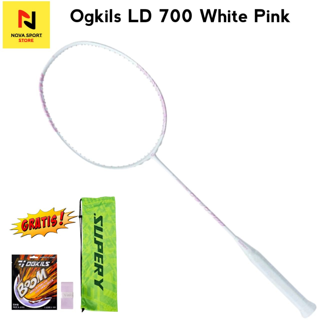 Ogkils Raket Badminton LD 700 White Pink