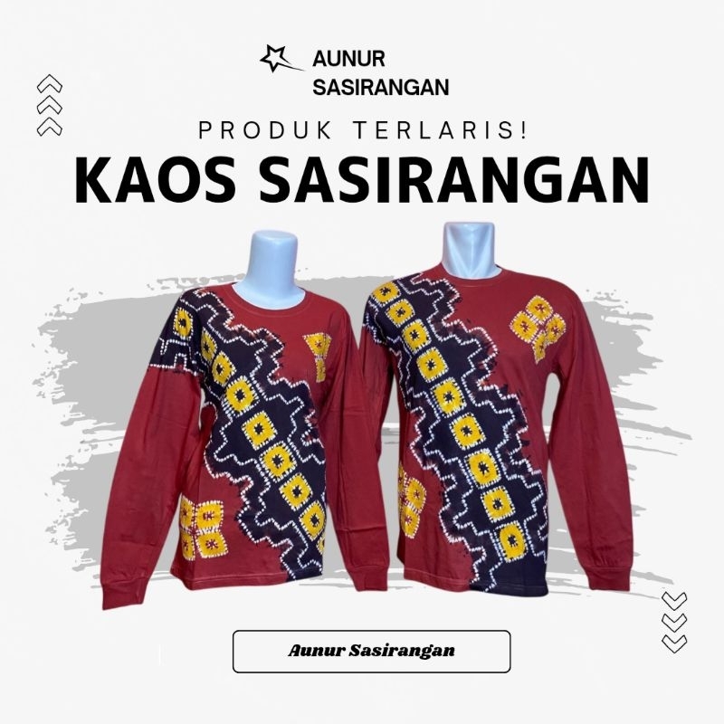 KAOS SASIRANGAN Lengan Panjang Bahan COTTON COMBED Pria & Wanita