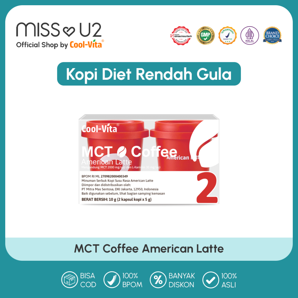 [Varian Rasa 1 Box] Coolvita MCT Coffee Capsule Miss U2