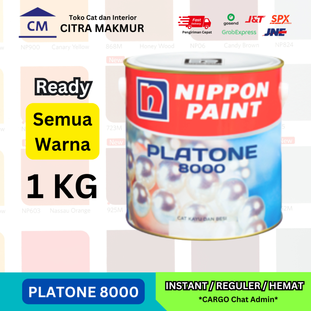 Cat Besi & Kayu PLATONE 8000 1 Kg  -- Ready Semua Warna Nippon Platone