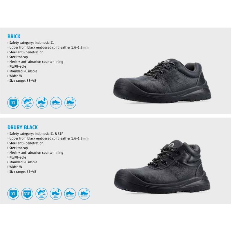 Safety Shoes BATA DRURY BLACK / Sepatu Safety Bata Drury Black