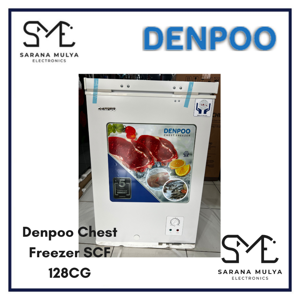 Chest Freezer Denpoo Freezer Box 100 Liter Denpoo SCF 128 CG Food Frozen