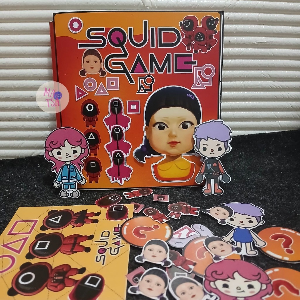 Paperdolls mainan edukasi anak SQUID GAME viral mainan bongkar pasang kertas terbaru