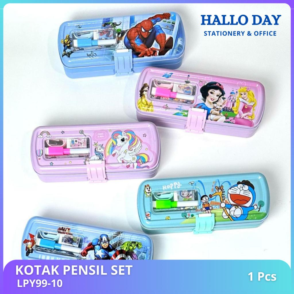 

HD Kotak Pensil Kaleng Set 2 Susun/Kotak Pensil/Pencil Case School