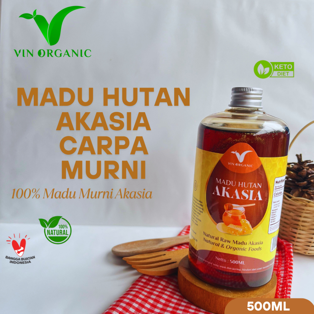 

VIN ORGANIC Madu Hutan Akasia Raw Honey Asli 500ml