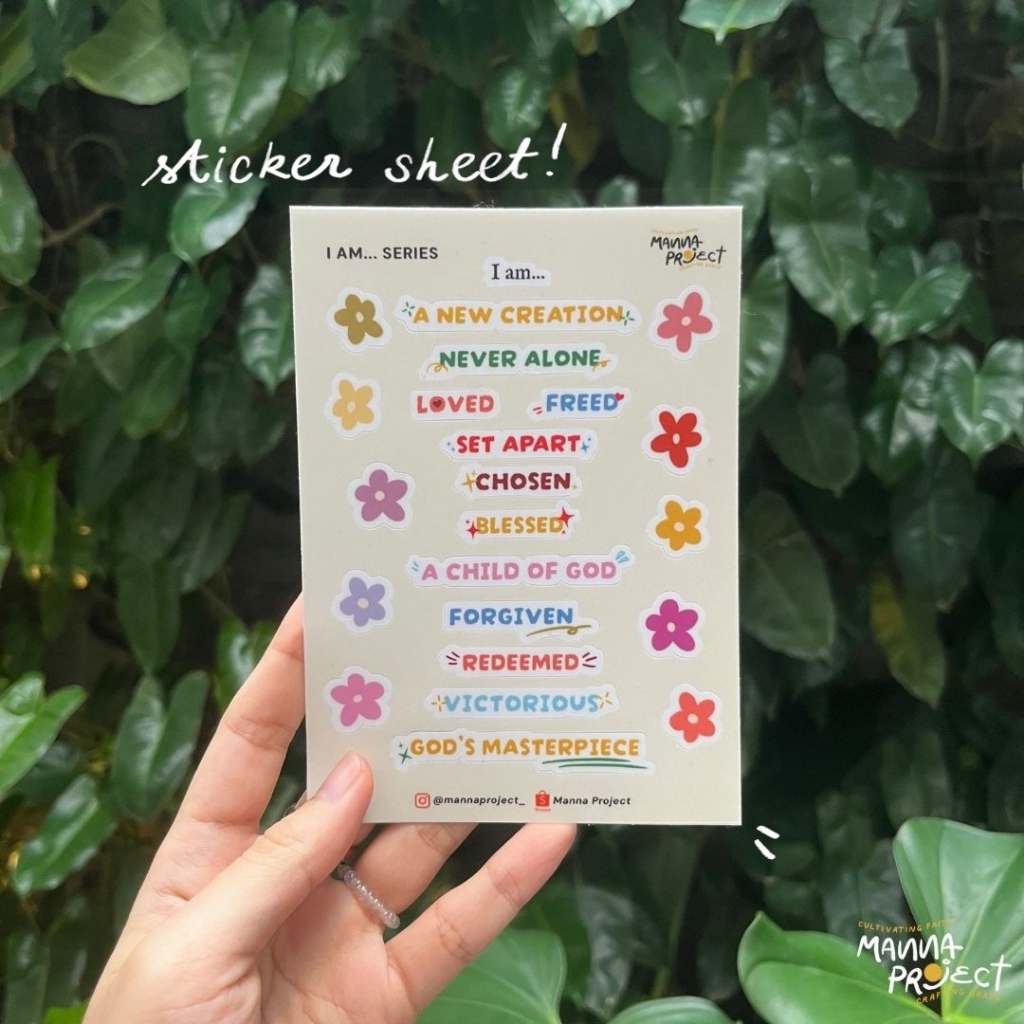 

Christian Sticker Sheet - I am series | Waterproof, Vinyl Stickers | Manna Project | Sticker Alkitab | Journal Sticker | Christian Sticker | Planner Sticker