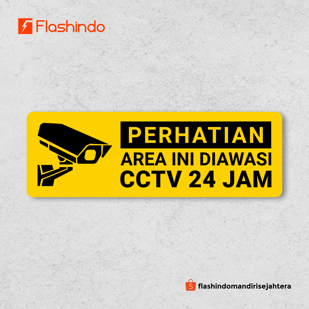 

Signboard Papan Nama Tulisan Akrilik AREA DIAWASI CCTV 24 JAM