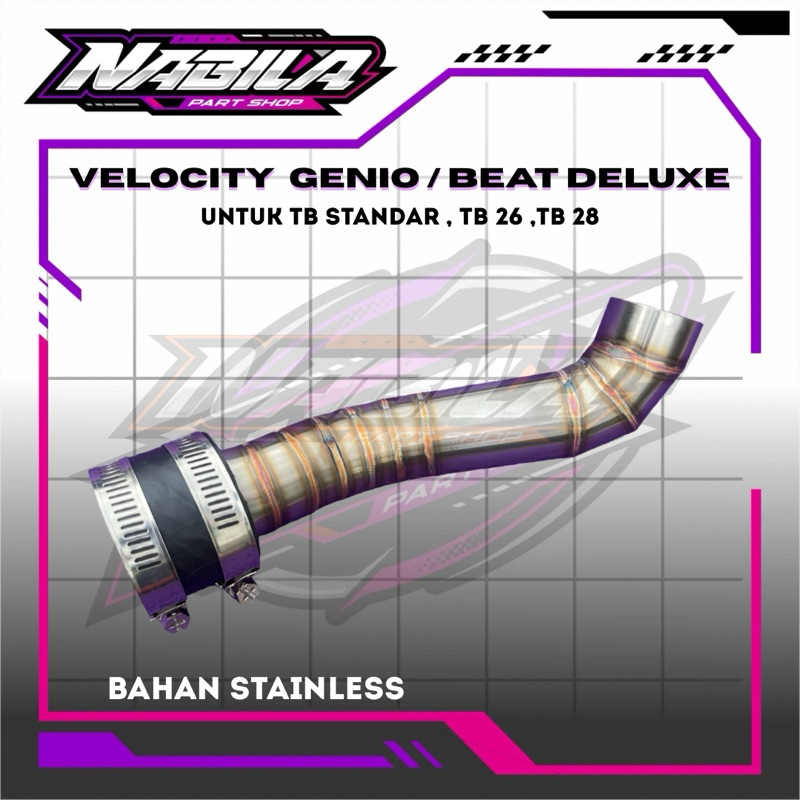 Velocity air intake genio beat deluxe scoopy prestige stainless