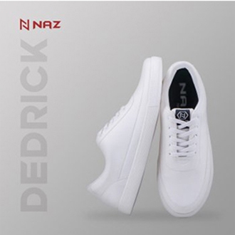 Naz Footwear-Dedrick Fullwhite Sepatu Sneakers Putih Pria Casual Original
