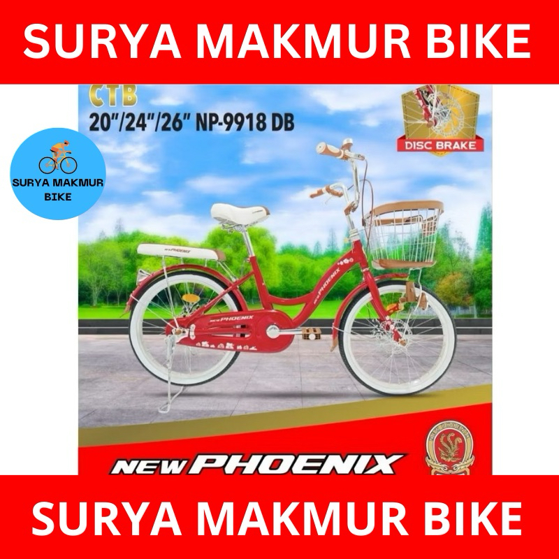 Sepeda perempuan remaja dewasa Phoenix 20 24 26 Inch Np-9918DB