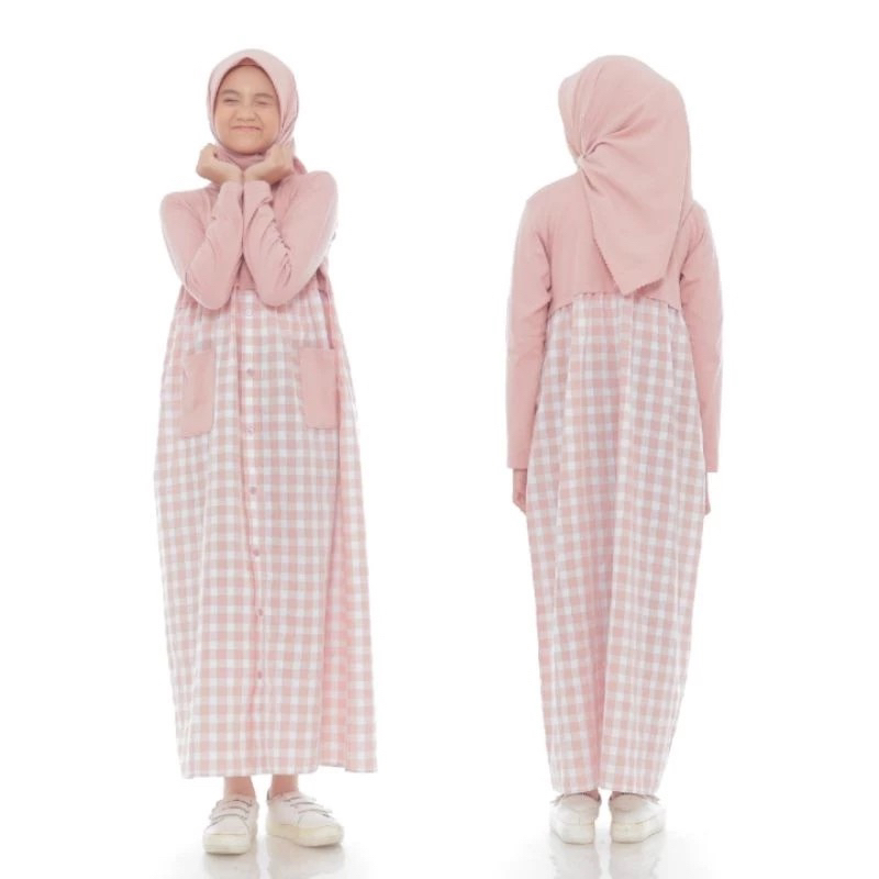 GAMIS ANAK KOTAK BAJU MUSLIM ANAK PEREMPUAN, MUSLIM TERBARU 2025