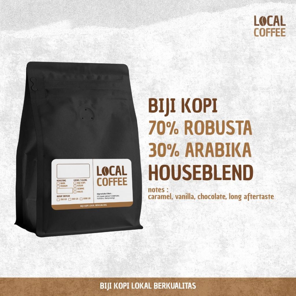 

Kopi Blend 250gr 70% Robusta 30% Arabika - Kopi Susu Espresso