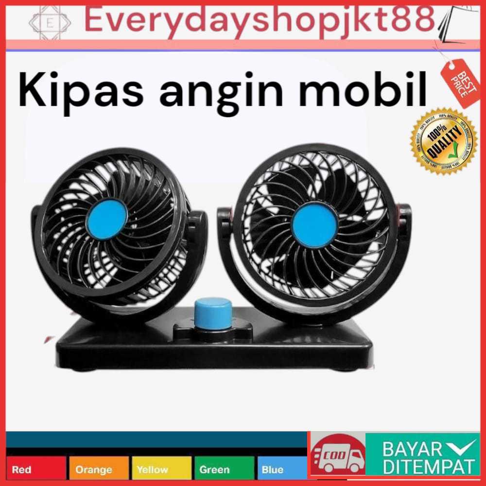 kipas angin mobil double fan murah  Kipas Mini Truk Double Fan Blower Usb Car Cooling
