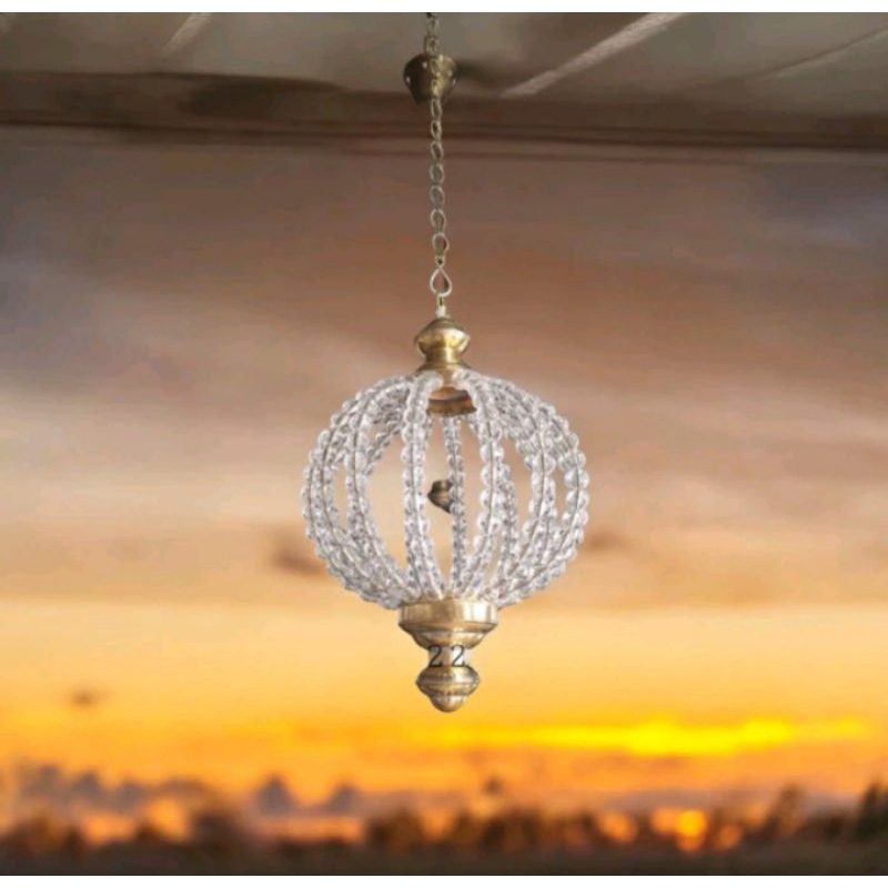 Bola kristal Lampu bola kristal 1set isi 2Lampu akrilik dekorasi lampu gantung Cristal lampu Gantung