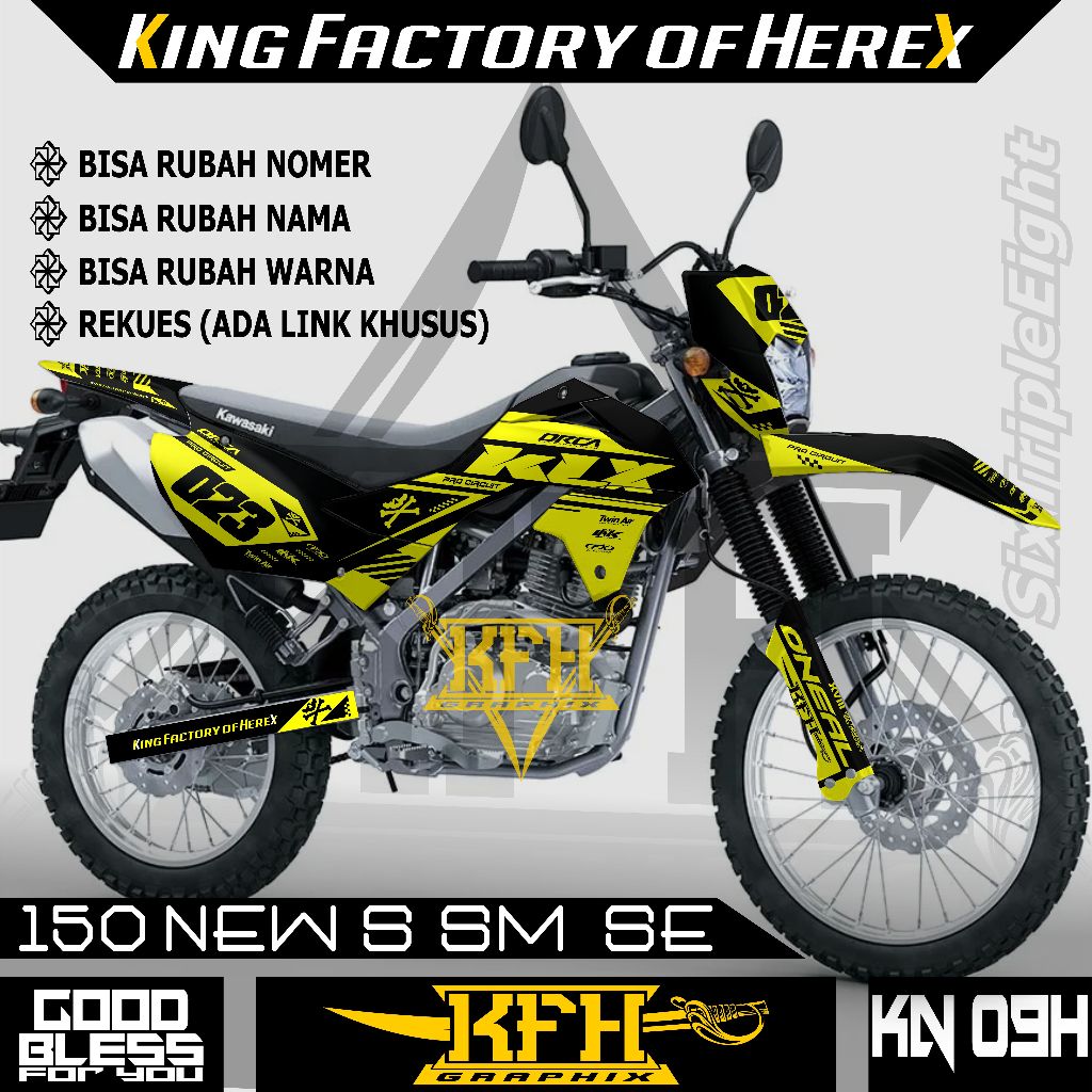 DECAL STIKER STICKER KLX 150 NEW - KLX 150 S NEW - KLX 150 SE NEW - KLX 150 SM NEW FULLBODY GRAFIS 1