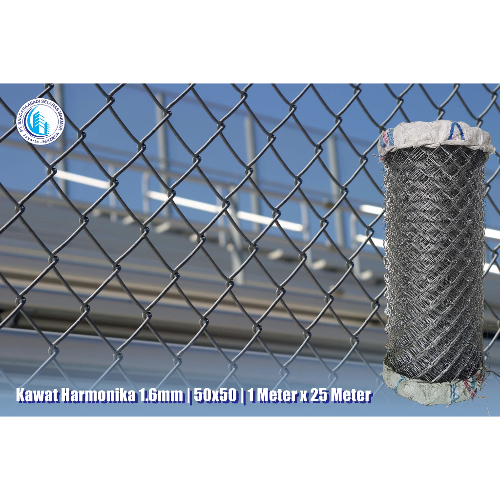 Kawat Harmonika 1.6mm Hotdip Galvanis ( 50x50 | 1 x 36 Meter ) / Kawat Harmonika Galvanis 1 Roll