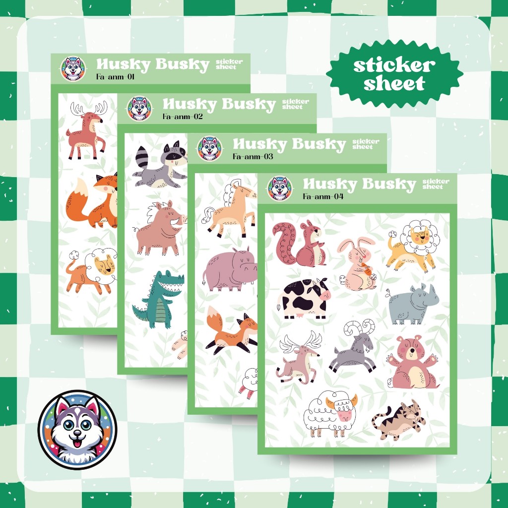 

Hewan lucu stiker vinyl kiss cut A6 binatang animal (sticker sheet dekorasi laptop hp anak)