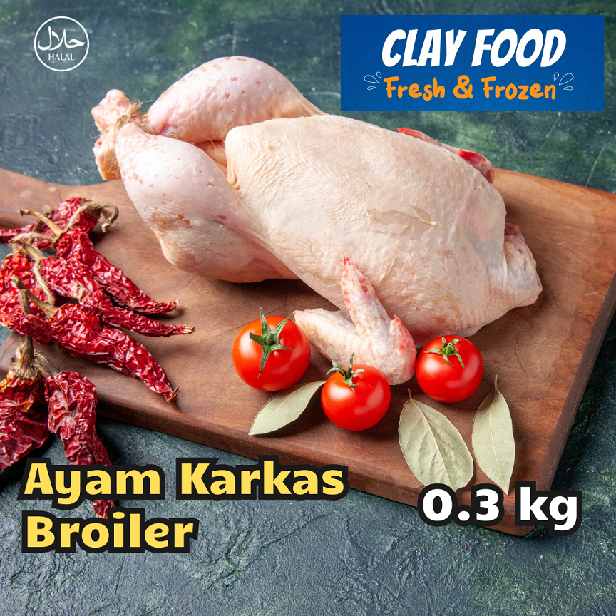 

Ayam Karkas Broiler Frozen Segar Utuh 0.3 kg Daging Ayam Halal Tanpa Pengawet Praktis