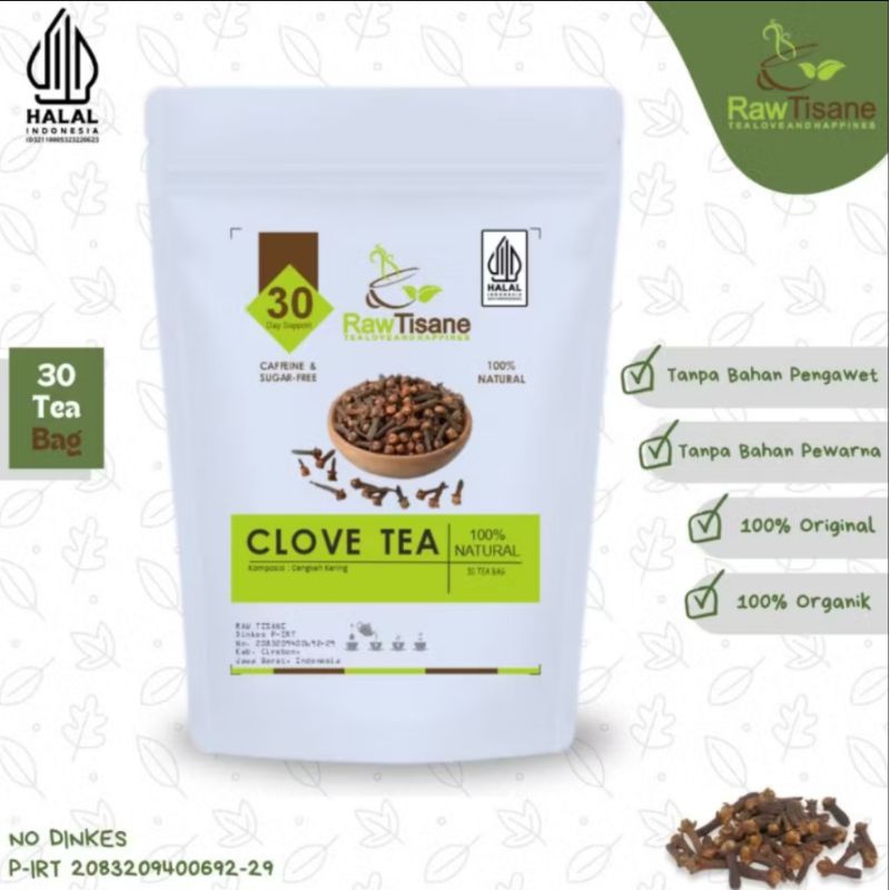 

RAW TISANE Clove Tea: Teh Celup Cengkeh Isi 30 Tea Bag