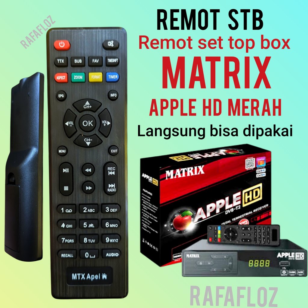 remote stb set top box matrix hd apple merah