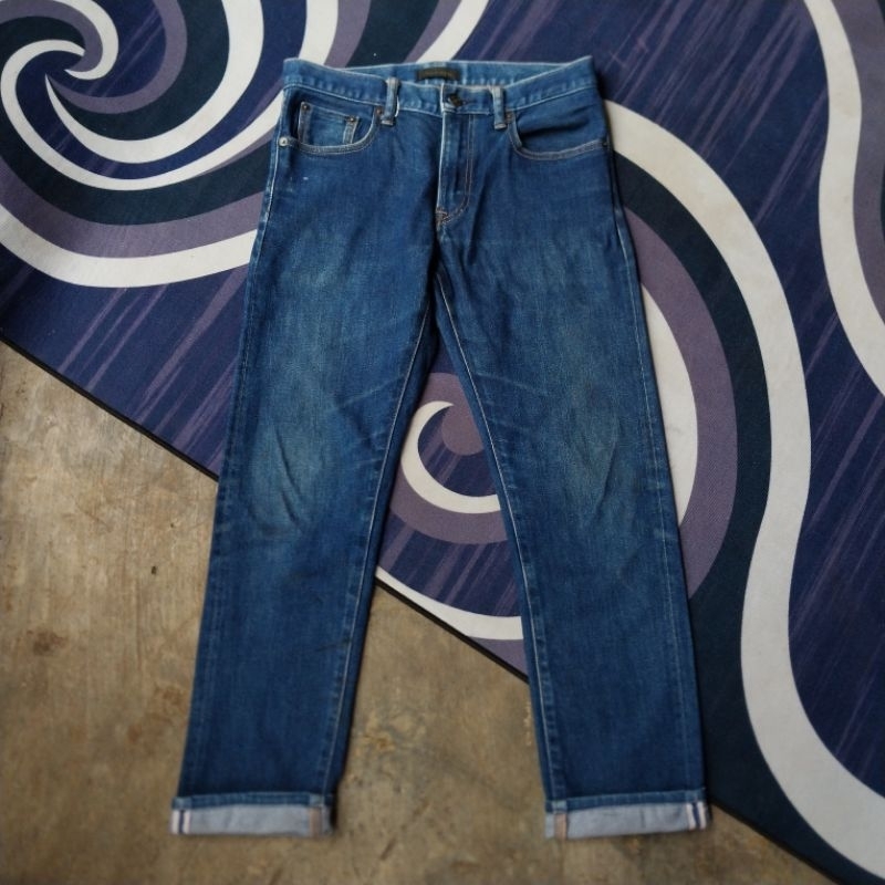 uniqlo selvedge redline kaihara second bekas
