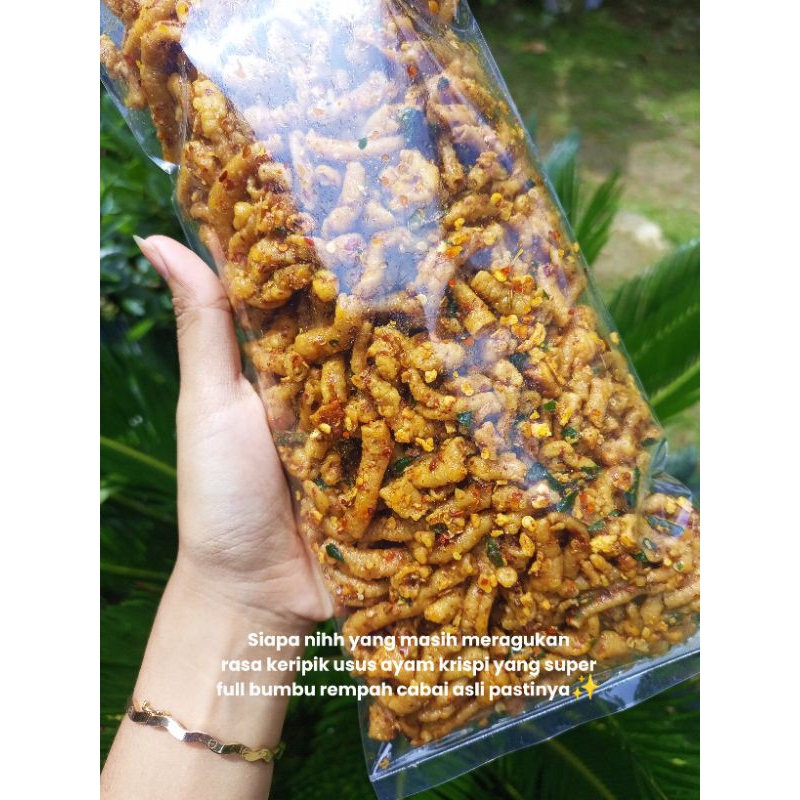 

KERIPIK USUS AYAM KRISPI (Bumbu Rempah) | Pedas Asin Daun Jeruk | Kemasan 500Gram | Gurih Renyah Enak