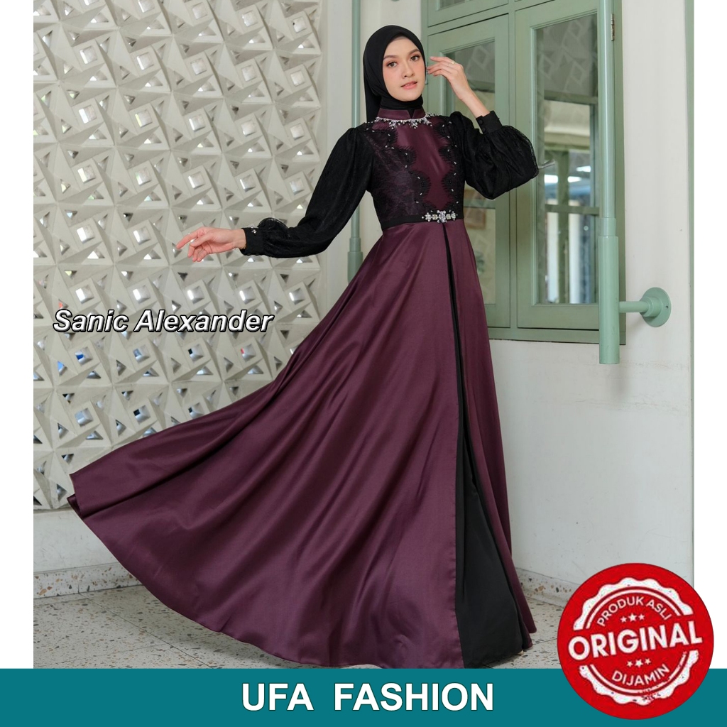 SANIC ALEXANDER DARRA DRESS kain Duches Premium mix Lace Brukat, Gamis pesta & lebaran PO 3-4 Minggu