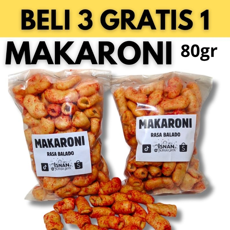 

BELI 3 FREE 1 - MAKARONI 80gr, makaroni Rasa, Snack Makanan Camilan