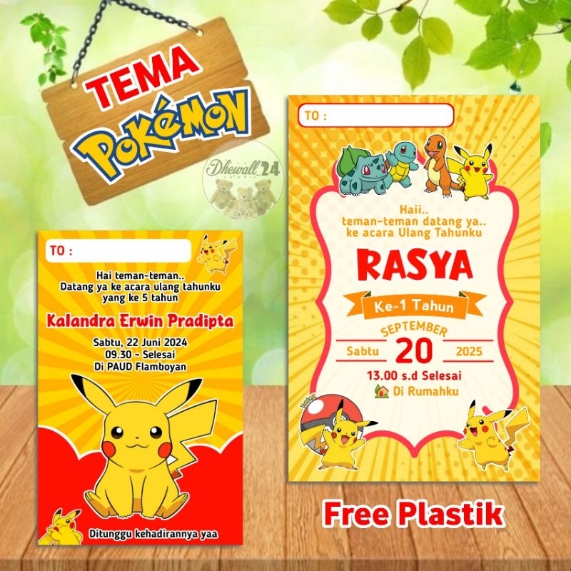 Undangan Pokemon free Plastik