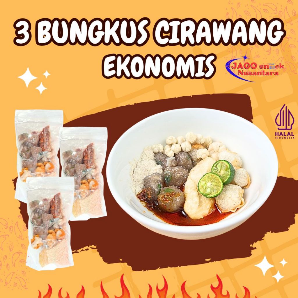 

3 BUNGKUS CIRAWANG EKONOMIS PEDAS NIKMAT MURAH FOOD KALDU PEDAS