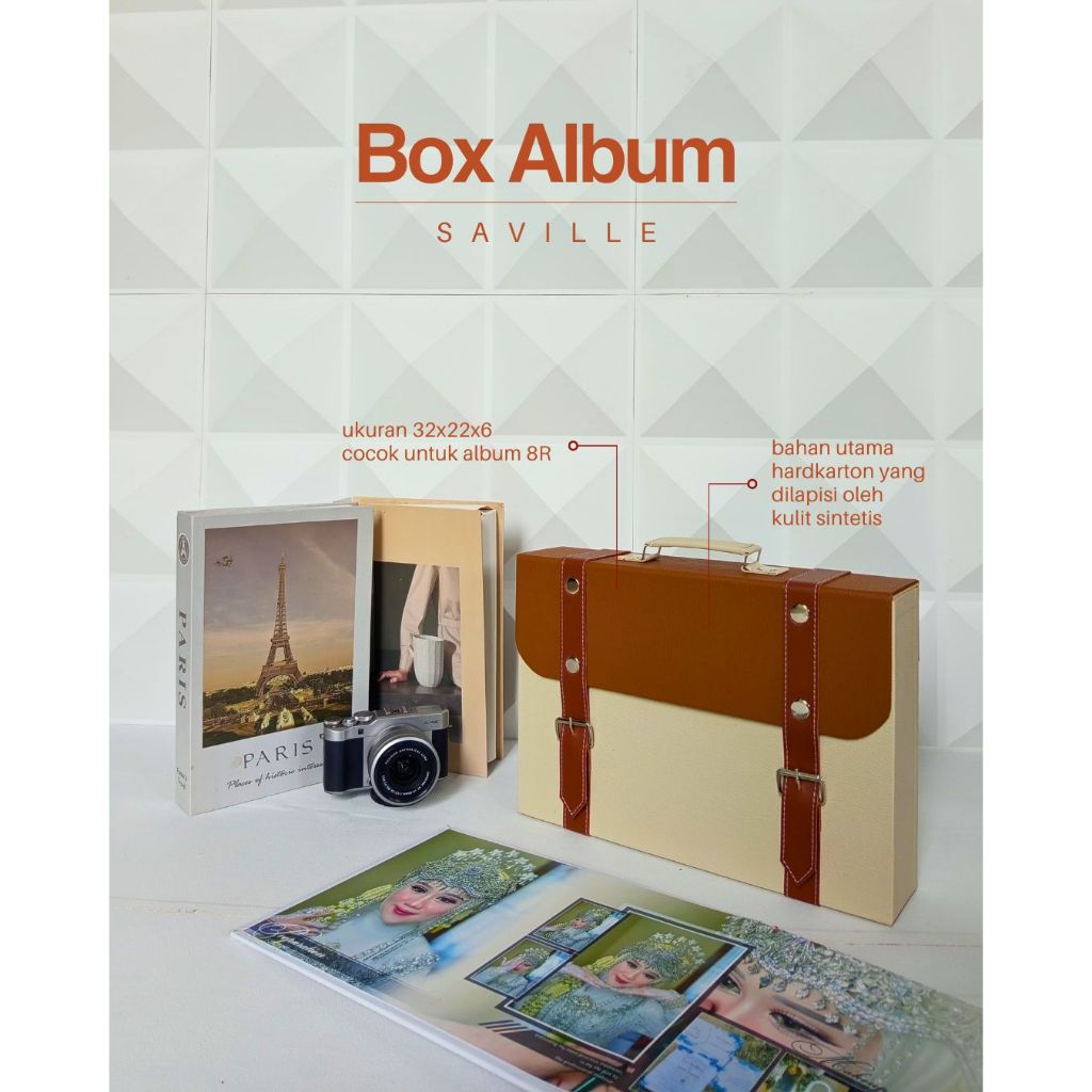 VITA_ Box Album Foto Wedding Ukuran 33x23x6 Box Album Tahunan Sekolah