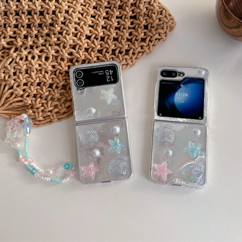044 SAMSUNG FLIP Seashell Softcase Case HP Lucu Samsung Galaxy Z Flip 3 4 5 6